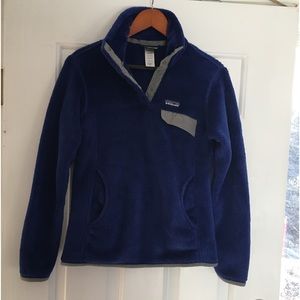 Patagonia Synchilla Fleece Pullover Top XS Snap Blue Gray Like New